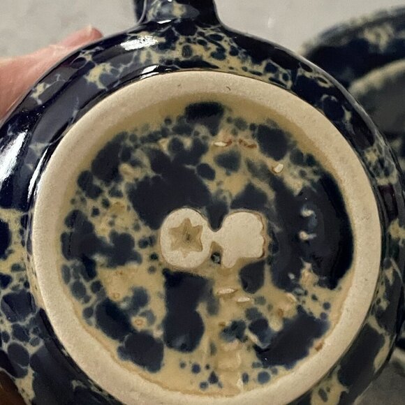 Bennington Potters NewLine Blue Agate Stoneware 6 oz Coffee Cup 5.75" Saucer Set - Picture 10 of 10